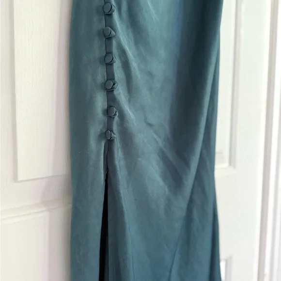 Zara Deep Teal Maxi Dress with Button Detail - Picture 5 of 5